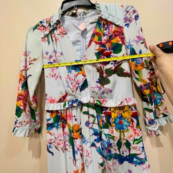 HUNTER BELL DRESS SZ 4 WILDFLOWERS RUFFLE TIERED EMBELLISHMENT AESTHETIC CHIC - Picture 11 of 16